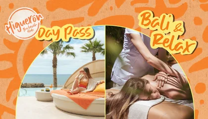 Cama balinesa para dos con dos masajes de 40 minutos en Higuerón The Beach Club